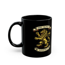 Load image into Gallery viewer, Here There Be Lions: Rampant Lions w/ Latin Quote Coffee Mug -- 2 Sizes