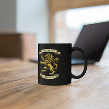 Load image into Gallery viewer, Here There Be Lions: Rampant Lions w/ Latin Quote Coffee Mug -- 2 Sizes