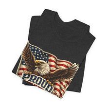 Load image into Gallery viewer, Proud Infidel - Patriotic American Flag Tee with Bald Eagle Graphic
