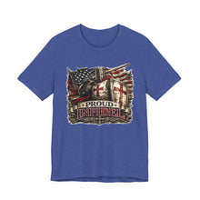 Load image into Gallery viewer, Proud Infidel Tee — American Flag &amp; Knight Helmet Patriotic T‑Shirt
