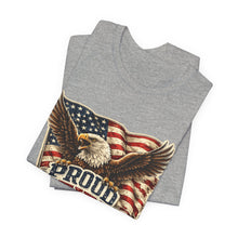 Load image into Gallery viewer, Proud Infidel - Patriotic American Flag Tee with Bald Eagle Graphic
