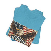 Load image into Gallery viewer, Proud Infidel - Patriotic American Flag Tee with Bald Eagle Graphic
