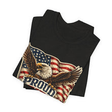 Load image into Gallery viewer, Proud Infidel - Patriotic American Flag Tee with Bald Eagle Graphic
